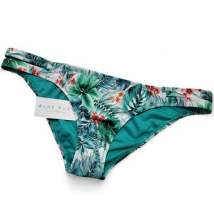 NWT BLUE RUBY Palm Cove Tropical All Over Print‎ Bikini Bottom Women's Size 12